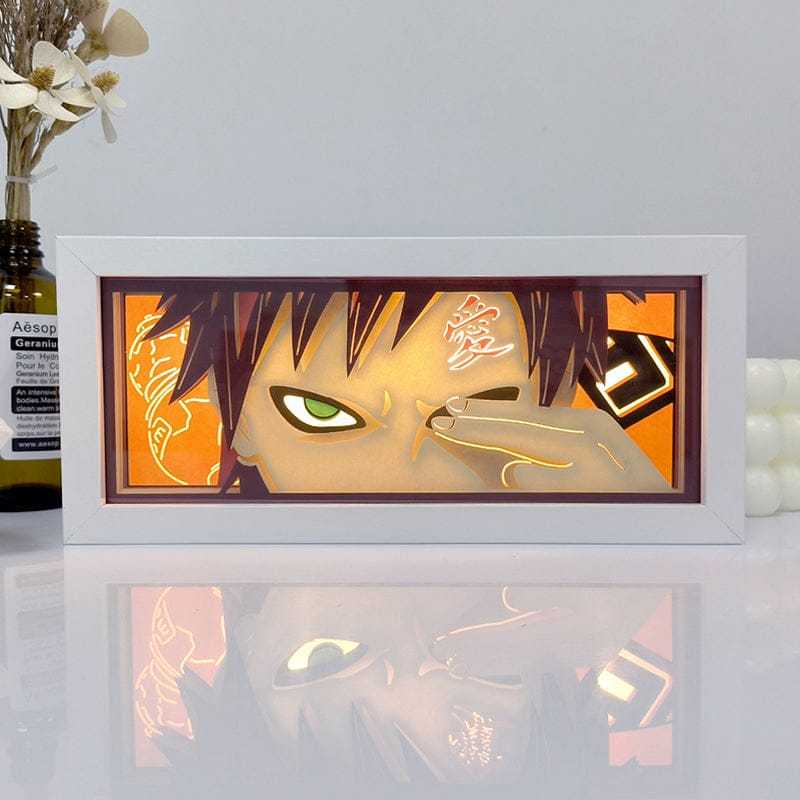 Kazekage Gaara Naruto light box with serene glow and eco-friendly design