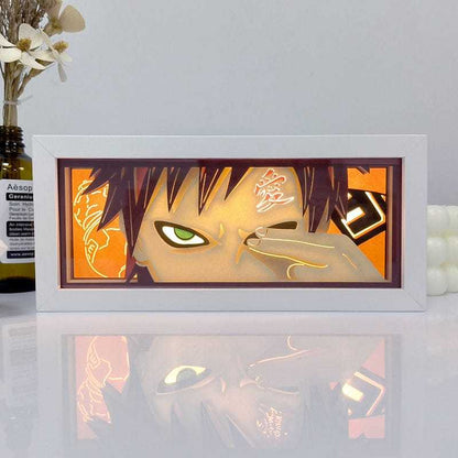 Kazekage Gaara Naruto light box with serene glow and eco-friendly design