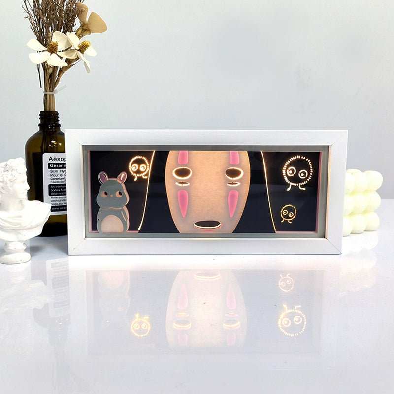 No Face Spirited Away light box with minimalist design and ambient glow.