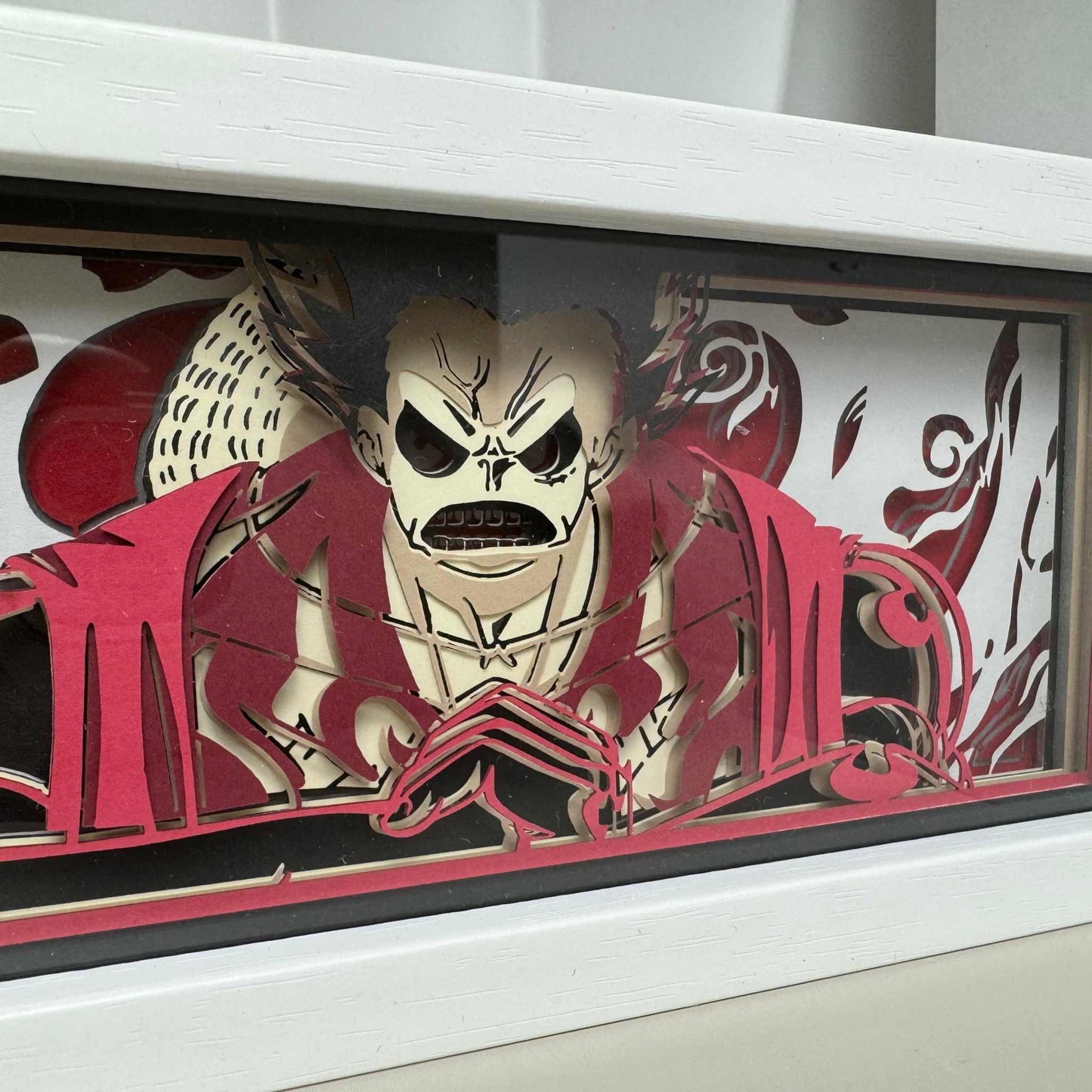 Monkey D Luffy Gear 4 Boundman One Piece light box with vibrant illumination.