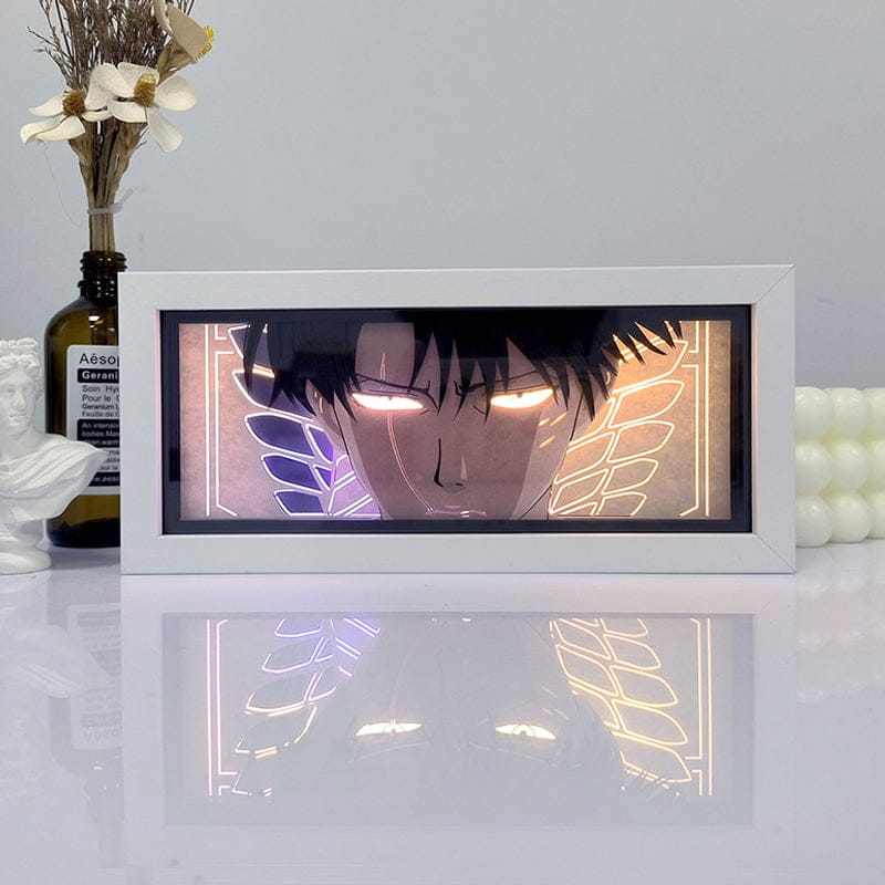 Levi Ackerman Attack on Titan light box with dynamic lighting and eco-friendly design.