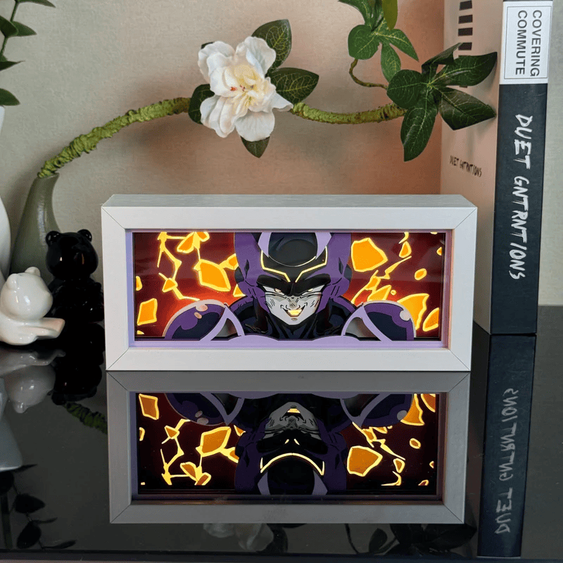 Dragon Ball Black Freeza light box featuring illuminated sleek armor and powerful stance.