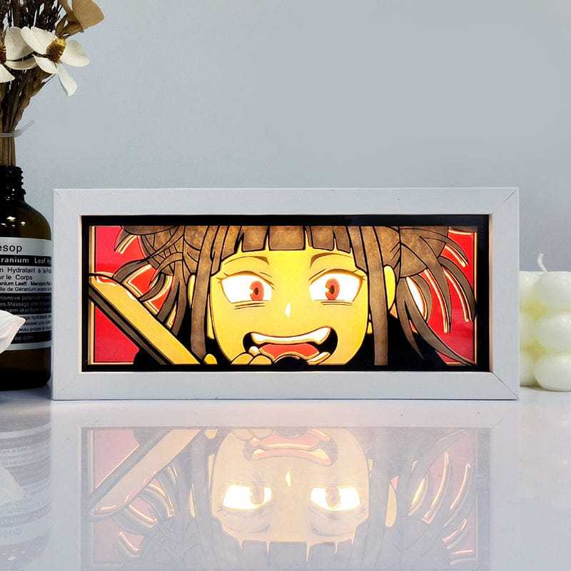 Himiko Toga My Hero Academia light box with vibrant lighting and eco-friendly materials.