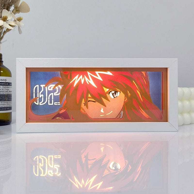 Asuka Langley Soryu Neon Genesis Evangelion light box showcasing dynamic lighting and eco-friendly design.