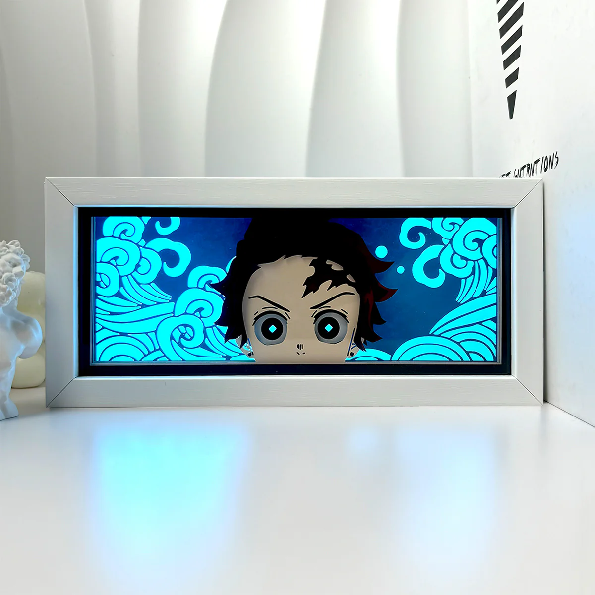 Tanjiro Kamado Water Breathing Demon Slayer Light Box with vibrant glow and eco-friendly design.