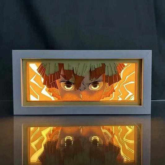 Demon Slayer Zenitsu Agatsuma light box with glowing eyes and golden hair.