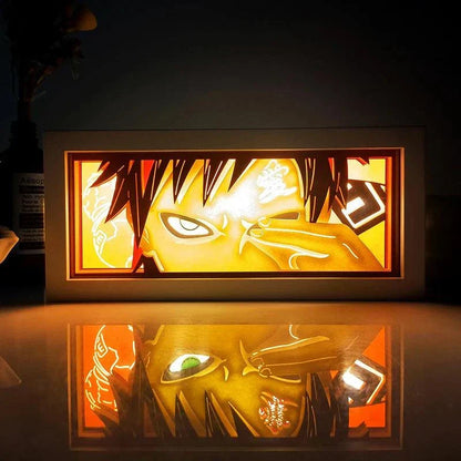 Kazekage Gaara Naruto light box with warm glow and eco-friendly design.