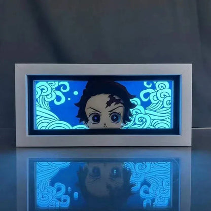 Tanjiro Kamado Water Breathing Demon Slayer light box with vibrant glow and eco-friendly design.