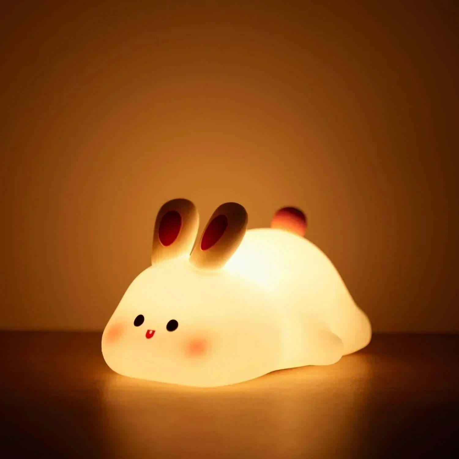 Adorable bunny night light with soft glow for kids' rooms.