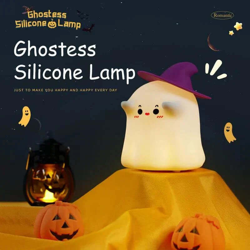 Ghost & Kiwi Night Light with Rechargeable Silicone Design