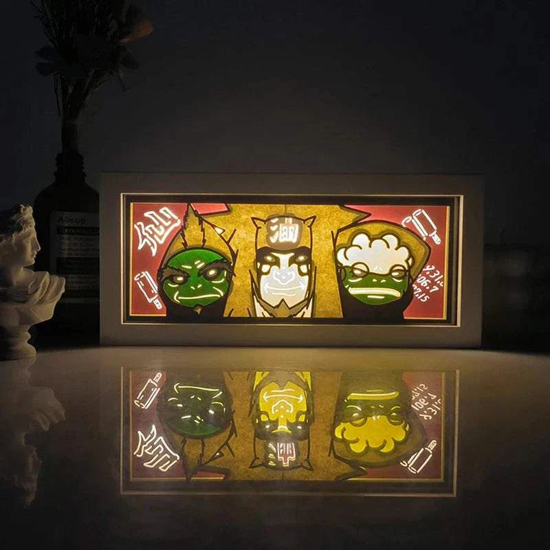 Jiraiya Toad Sage Naruto light box with bold warm glow featuring iconic character design.