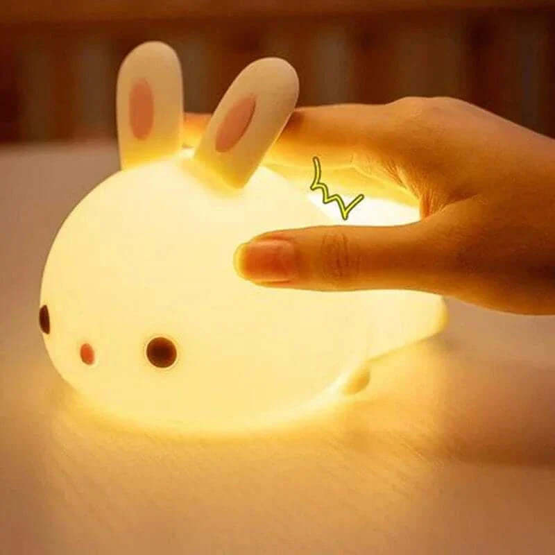 Baby Bunny Night Light with touch sensor and adjustable colors, perfect for children and babies.