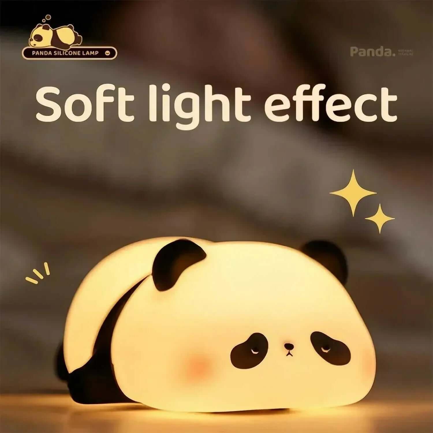 Adorable panda night light with soft silicone design and soothing glow.