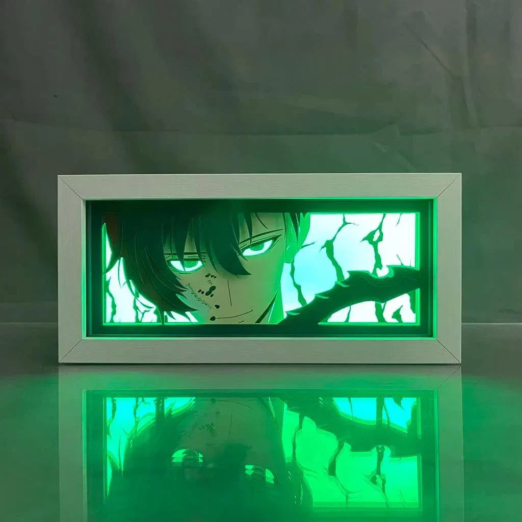 Sung Jin Woo Solo Leveling Light Box with glowing design and eco-friendly materials.