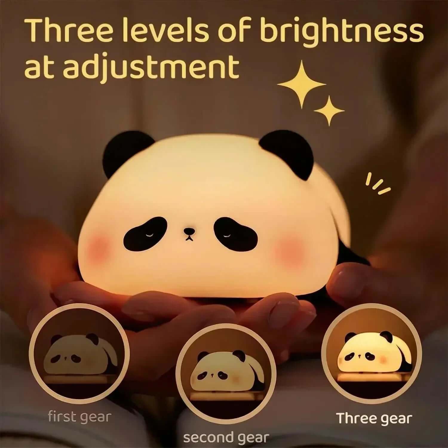 Panda Night Light Collection with adjustable brightness levels.