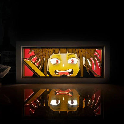 Himiko Toga My Hero Academia light box capturing chaotic allure with vivid lighting.