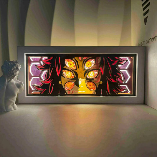 Kokushibo Demon Slayer light box with eerie glow and eco-friendly design.