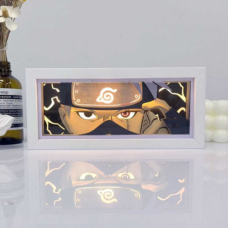 Hatake Kakashi Sharingan Naruto light box illuminating with vivid glow.