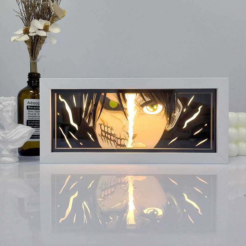 Eren Yeager Attack on Titan Light Box with dynamic lighting and eco-friendly materials.